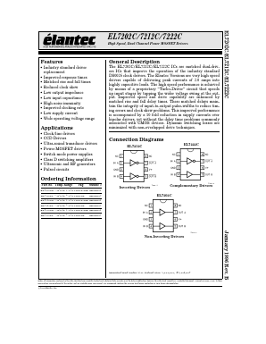 EL7222CN Datasheet PDF Elantec -> Intersil