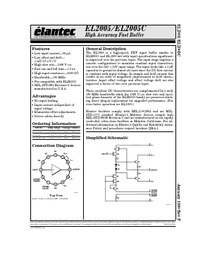 EL2005G/883B Datasheet PDF Elantec -> Intersil