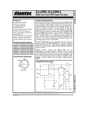 EL2006A Datasheet PDF Elantec -> Intersil