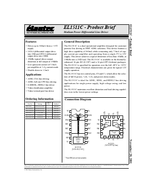 EL1511CL-T7 Datasheet PDF Elantec -> Intersil
