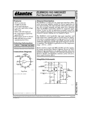 ELH0032G/883B Datasheet PDF Elantec -> Intersil
