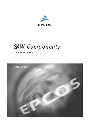 B3815 Datasheet PDF EPCOS AG