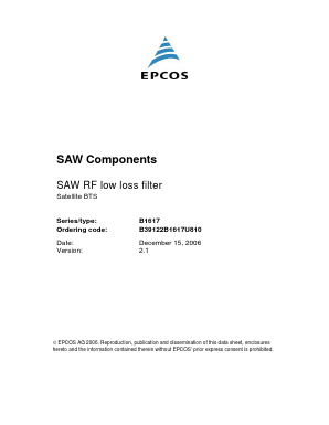 B39122B1617U810 Datasheet PDF EPCOS AG