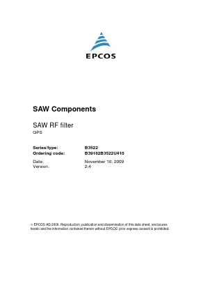 B3522 Datasheet PDF EPCOS AG