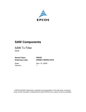 B3836 Datasheet PDF EPCOS AG