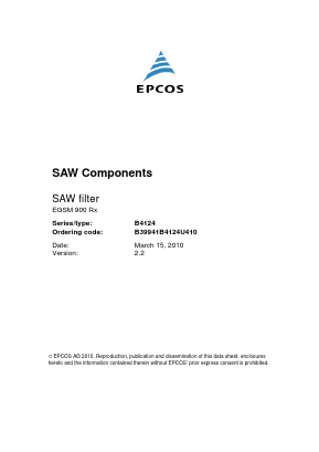 B39941B4124U410 Datasheet PDF EPCOS AG