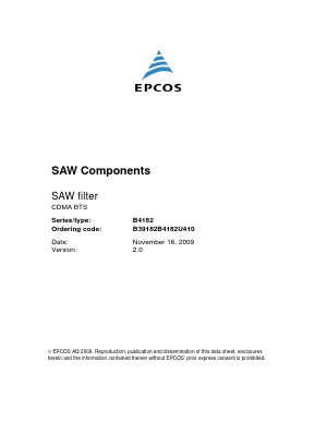 B4182 Datasheet PDF EPCOS AG