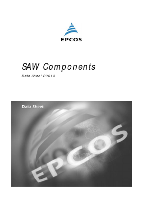 B9013 Datasheet PDF EPCOS AG