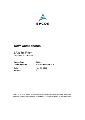B39202-B9034-E210 Datasheet PDF EPCOS AG