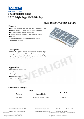 ELST-505SYGWA/S530-E2/S290 Datasheet PDF EVERLIGHT