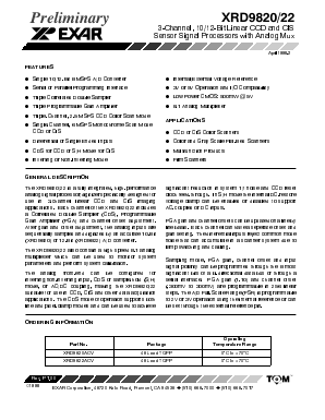 XRD9820ACV Datasheet PDF Exar Corporation