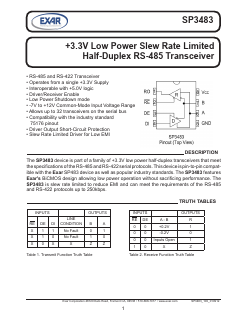 SP3483EN-L/TR Datasheet PDF Exar Corporation