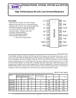 SP202ECN-L Datasheet PDF Exar Corporation