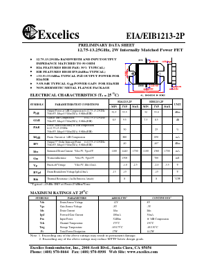EIB1213-2P Datasheet PDF Excelics Semiconductor, Inc.