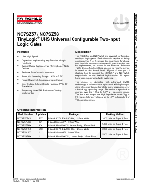 NC7SZ57 Datasheet PDF Fairchild Semiconductor