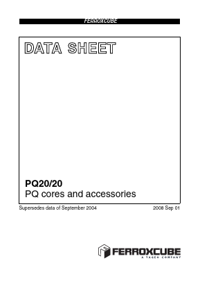 PQ20 Datasheet PDF Ferroxcube International Holding B.V.