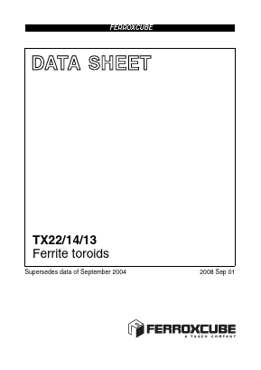 TX22 Datasheet PDF Ferroxcube International Holding B.V.