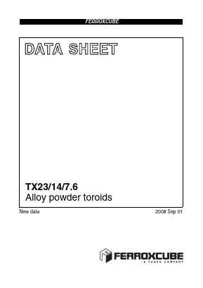 TX23/7.6-M2-A9.9 Datasheet PDF Ferroxcube International Holding B.V.