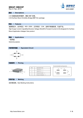 MB220F Datasheet PDF Foshan Blue Rocket Electronics Co.,Ltd.