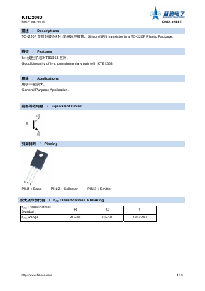 KTD2060 Datasheet PDF Foshan Blue Rocket Electronics Co.,Ltd.