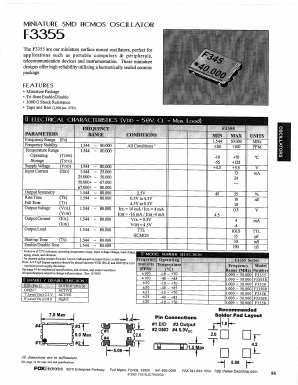 F3355 Datasheet PDF Fox Electronics
