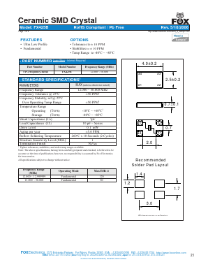 FX425B-12.000 Datasheet PDF Fox Electronics