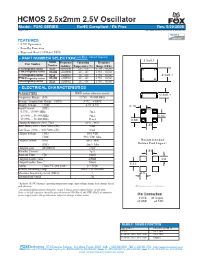 F245R Datasheet PDF Fox Electronics