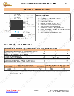 F10S45 Datasheet PDF Frontier Electronics.