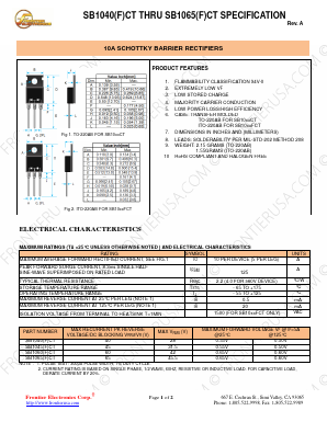 SB1040CT Datasheet PDF Frontier Electronics.