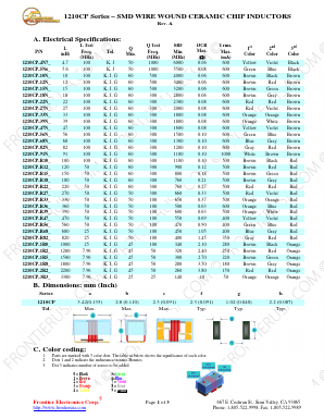 1210CP-R18 Datasheet PDF Frontier Electronics.
