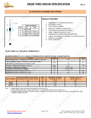 SR260 Datasheet PDF Frontier Electronics.