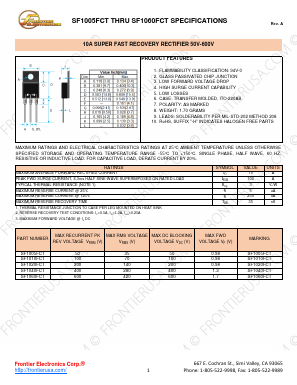SF1010FCT-H Datasheet PDF Frontier Electronics.