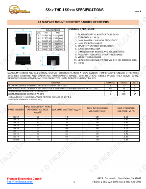 SS15 Datasheet PDF Frontier Electronics.
