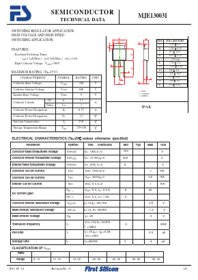MJE13003I Datasheet PDF First Silicon Co., Ltd