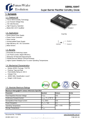 SBR8L100HT Datasheet PDF FutureWafer Tech Co.,Ltd