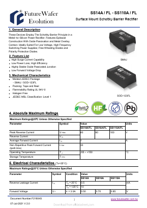 SS110A Datasheet PDF FutureWafer Tech Co.,Ltd