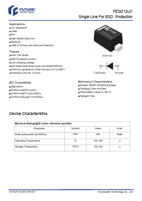 FESD12UV-130PF Datasheet PDF FutureWafer Tech Co.,Ltd