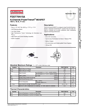 FDD770N15A Datasheet PDF Fairchild Semiconductor