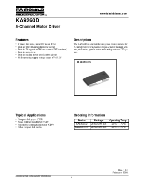 KA9260D Datasheet PDF Fairchild Semiconductor