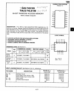 74LS189 Datasheet PDF Fairchild Semiconductor