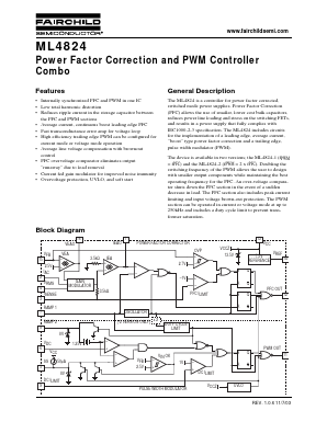 ML4824CP1 Datasheet PDF Fairchild Semiconductor