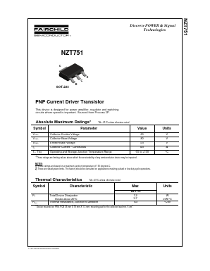NZT751 Datasheet PDF Fairchild Semiconductor