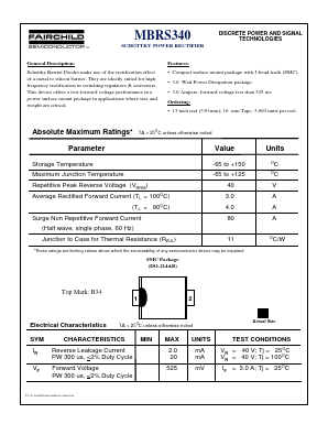 MBRS340 Datasheet PDF Fairchild Semiconductor