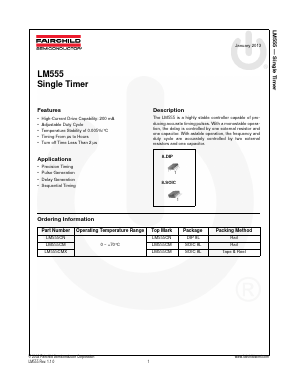 IC555 Datasheet PDF Fairchild Semiconductor