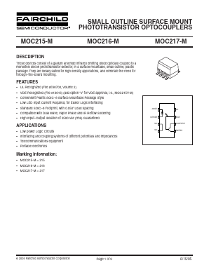 MOC215R2-M Datasheet PDF Fairchild Semiconductor