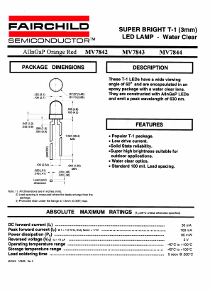 MV7842 Datasheet PDF Fairchild Semiconductor