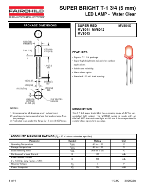 MV8041 Datasheet PDF Fairchild Semiconductor