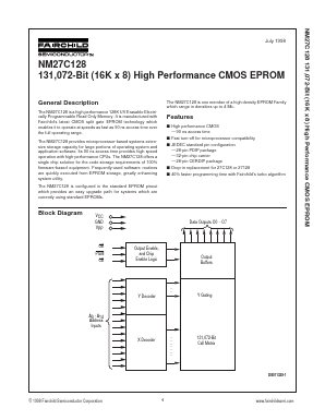 NM27C128 Datasheet PDF Fairchild Semiconductor