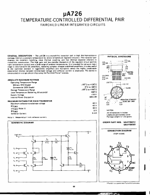 UA726 Datasheet PDF Fairchild Semiconductor