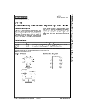 74F193SCX Datasheet PDF Fairchild Semiconductor